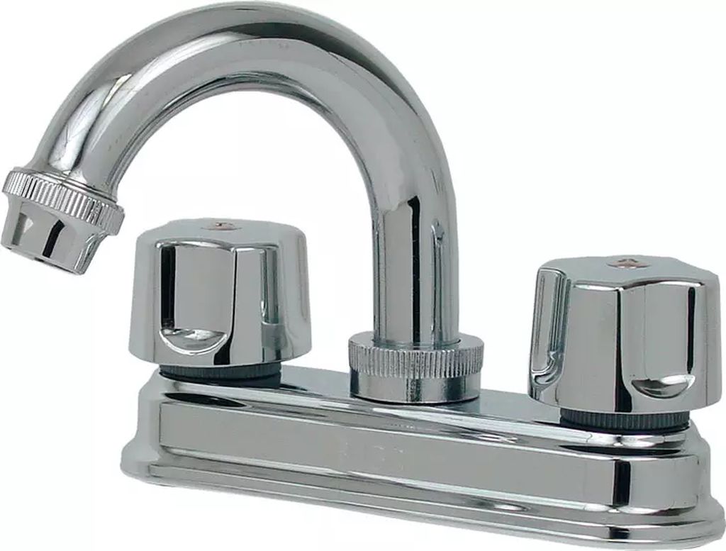 MEZCLADORA PARA LAVABO 4" TAURO 1/4 DE VUELTA (CUBIERTA, MANERALES, CARTUCHO CERAMICO) CROMO, RUGO