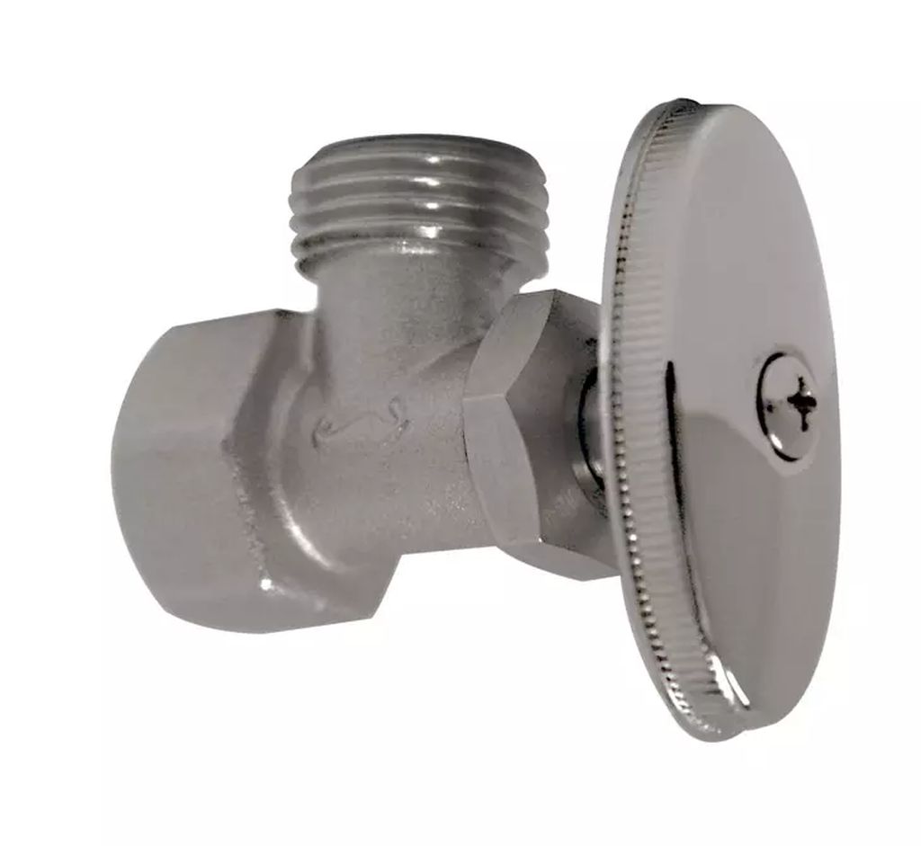 LLAVE ANGULAR PARA CONTROL DE AGUA 1/2 X 1/2 DE LATON ROSCABLE, RUGO