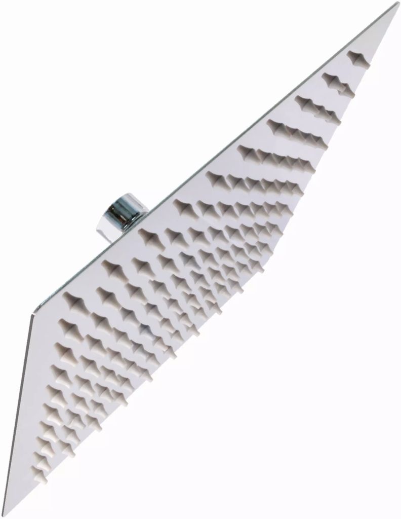 REGADERA CUADRADA DELGADA 10" DE ACERO INOXIDABLE 201 ACABADO ESPEJO, RUGO