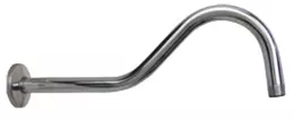 BRAZO PARA REGADERA DE FIERRO LARGO 39 CM X 13 MM Y CHAPETON DE ACERO INOXIDABLE, RUGO