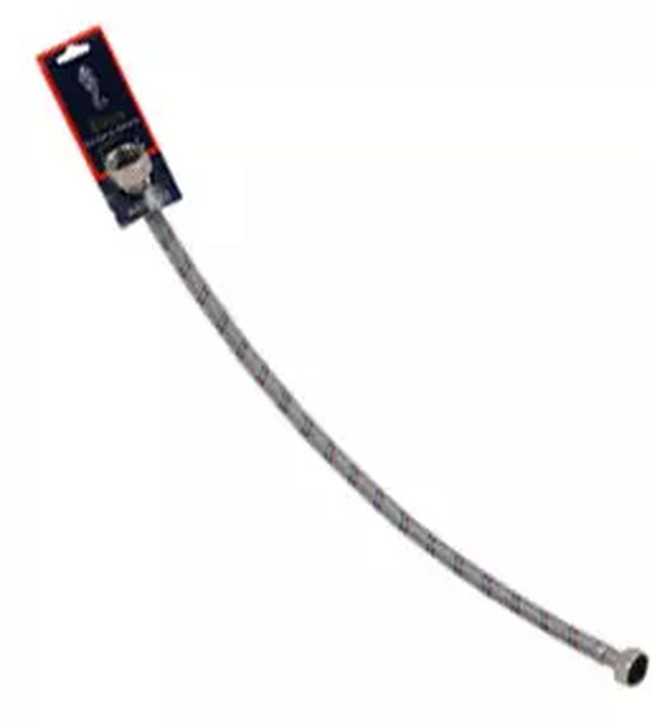 MANGUERA PARA WC FLEXIBLE DE ALUMINIO 35CM SALIDA 1/2"X7/8", RUGO