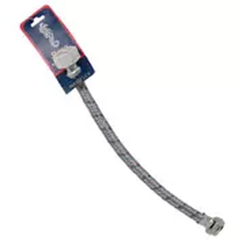 MANGUERA PARA WC FLEXIBLE DE ALUMINIO 50CM SALIDA 1/2"X7/8", RUGO