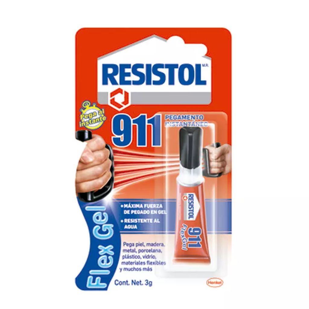 ADHESIVO INSTANTANEO USO GENERAL 03 GR (0.10 OZ) (911 FLEXGEL), RESISTOL