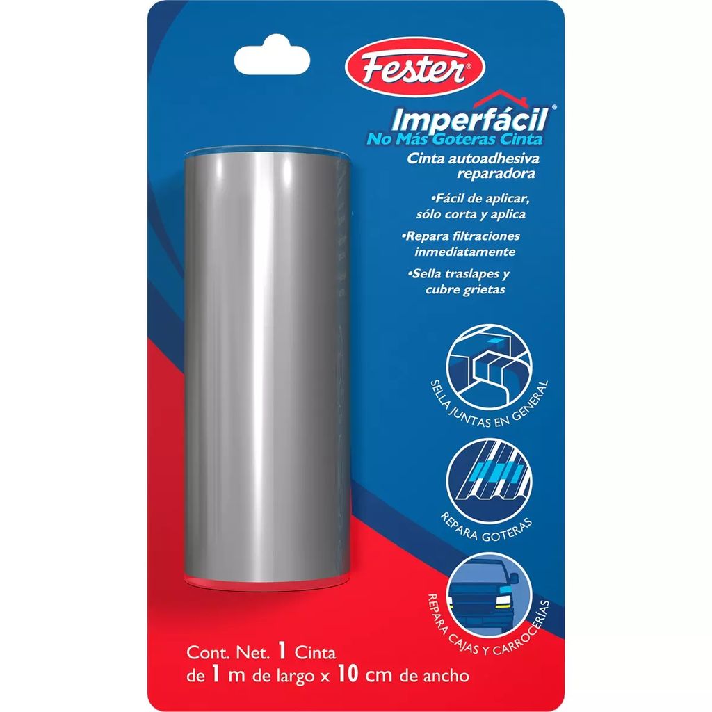 CINTA ASFALTICA AUTOADHERIBLE E IMPERMEABLE GRIS 1 MT X 10 CM (IMPERFACIL), FESTER