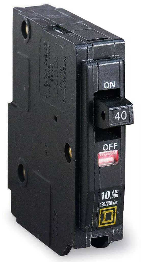 INTERRUPTOR ELECTRICO TERMOMAGNETICO 1 POLO 40 A 120/240 V CA 120 V CA 48 V DC, SQUARE D