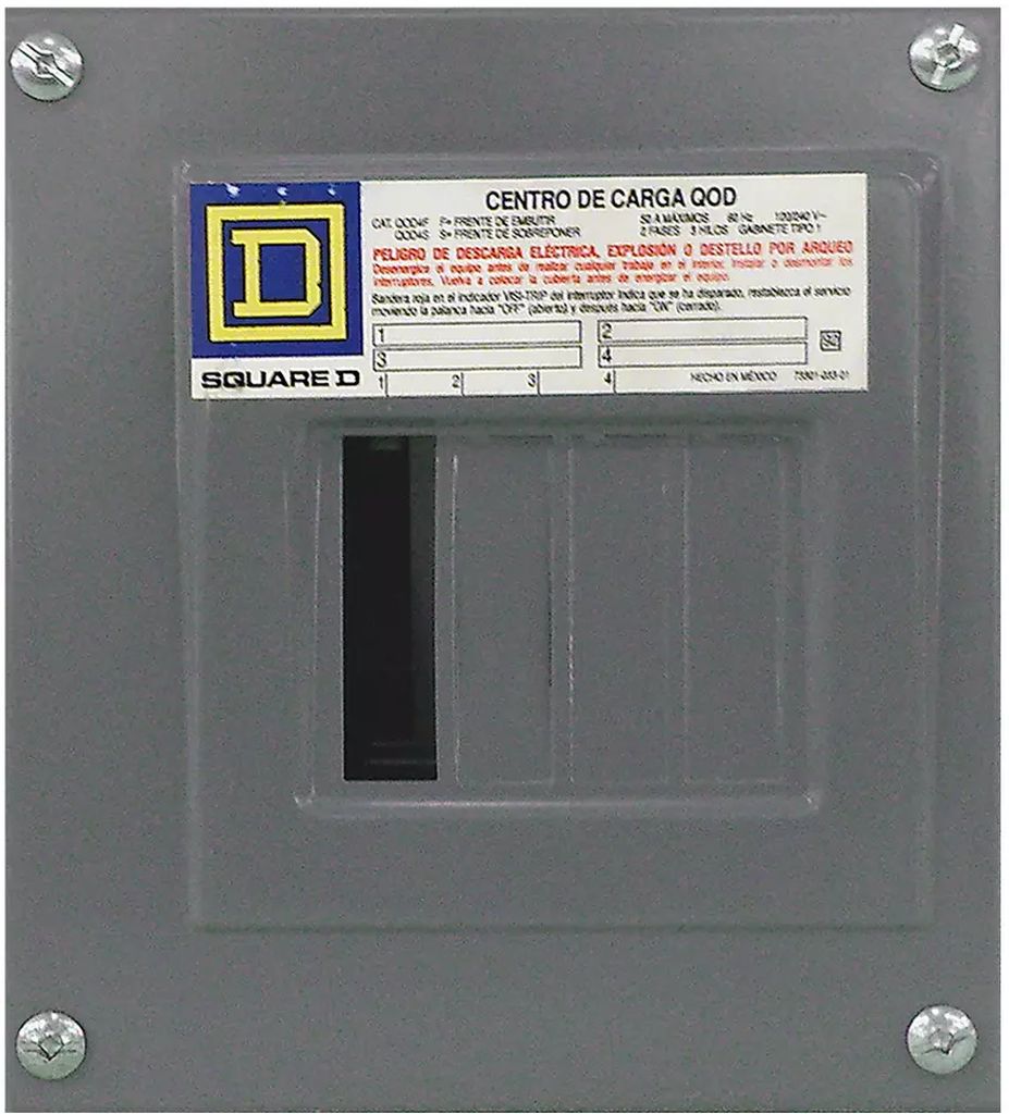 CENTRO DE CARGA 4 POLOS DE SOBREPONER 120/240 V AC, SQUARE D