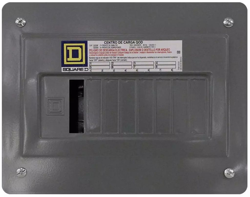CENTRO DE CARGA 8 POLOS PARA EMPOTRAR 120/240 V AC, SQUARE D