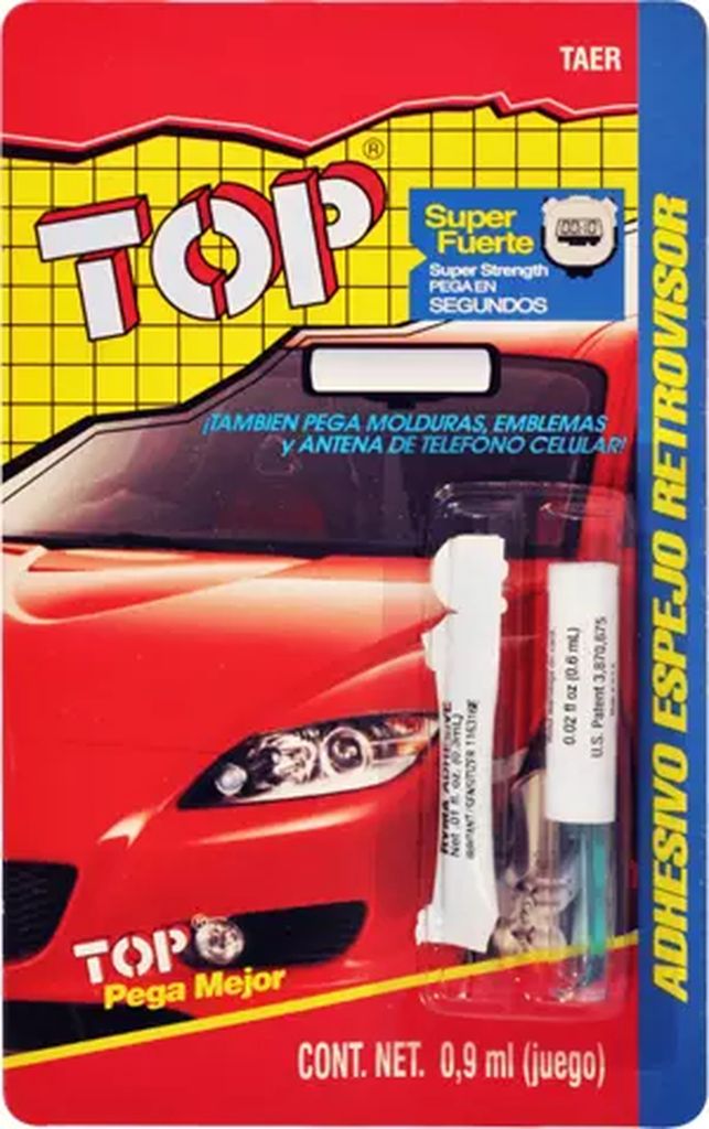 ADHESIVO INSTANTANEO PARA ESPEJO RETROVISOR 1.2 GR, TOP