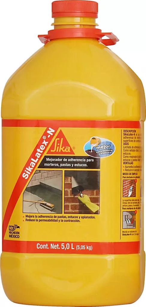 ADITIVO LIQUIDO MEJORA ADHERENCIA Y RESISTENCIA 5 KG PET (SIKALATEX N), SIKA