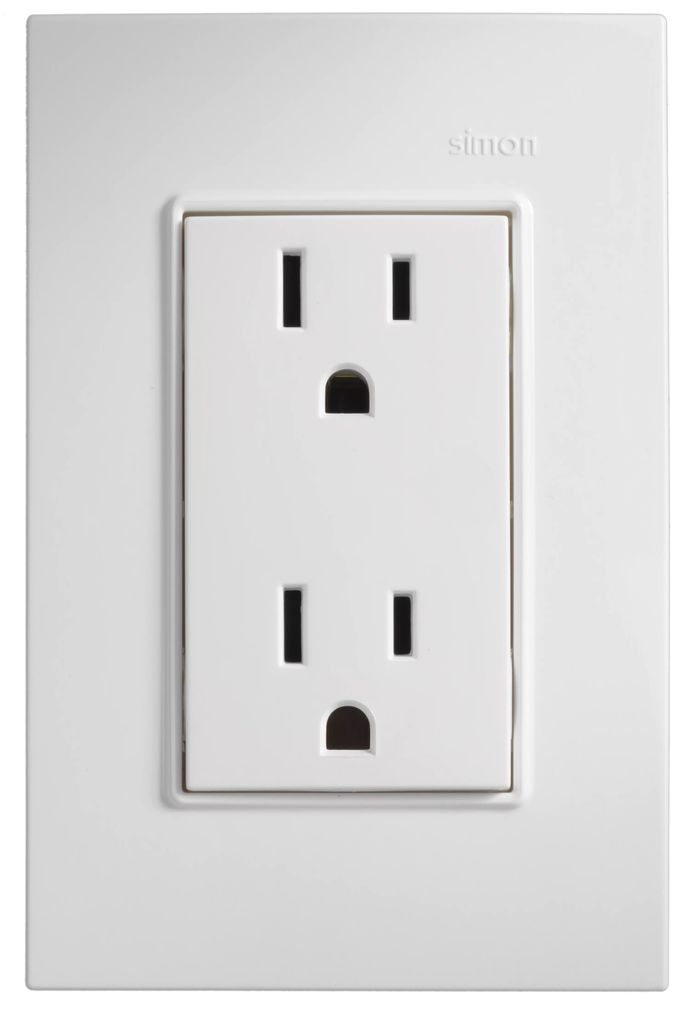 CONTACTO ELECTRICO CON PLACA DOBLE 2P+T 5A 127V BLANCO, SIMON