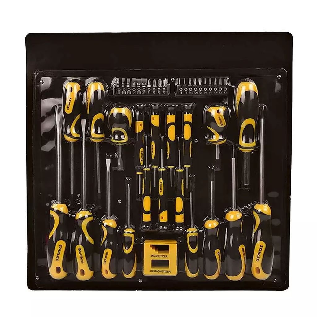 JUEGO DE DESARMADORES COMBINADOS PLANO PHILLIPS TORX+PUNTAS(20PZAS)+MAGNETIZADOR (42PZAS), STANLEY