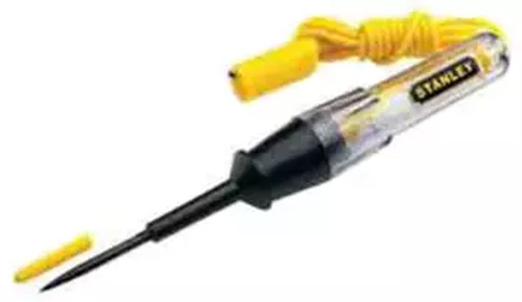 PROBADOR DE CORRIENTE AUTOMOTRIZ DE CIRCUITOS DE CD 6, 12 VOLTS, STANLEY