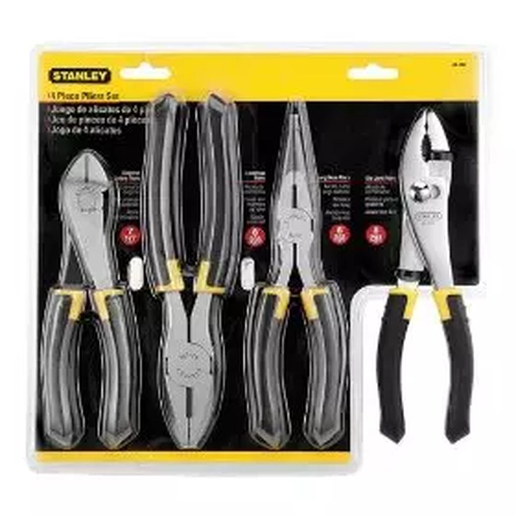JUEGO DE PINZAS PARA ELECTRICISTA (4 PZAS), STANLEY