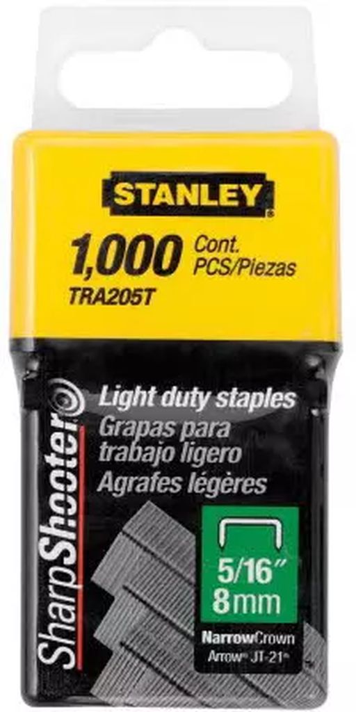 GRAPA PARA ENGRAPADORA MANUAL 5/16" P/TR45 (1000PZAS), STANLEY