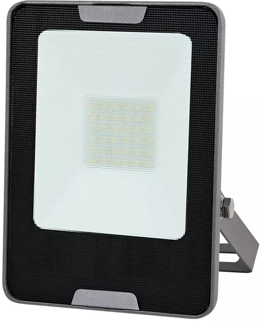 LAMPARA TIPO REFLECTOR DE LED NEGRO ALUMINIO 30 W LUZ CALIDA 3000K 2700 LM 110-220V IP65 (ZIBAL III), TECNOLITE