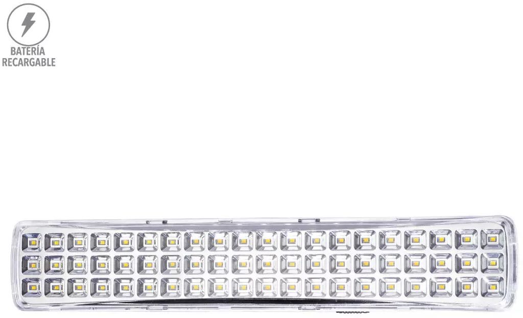 LINTERNA DE EMERGENCIAS RECARGABLE 3.7 V BLANCO ABS 90 LEDS LUZ DE DIA 6500 K 220 LM (MEBSUTA III), TECNOLITE