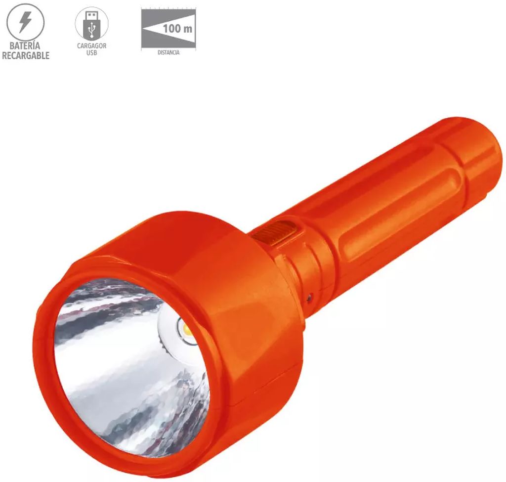LINTERNA RECARGABLE DE PLASTICO DE LED 1 W LUZ DE DIA 6500 K 70 LM DE ABS ENTRADA USB (HANDEN II), TECNOLITE