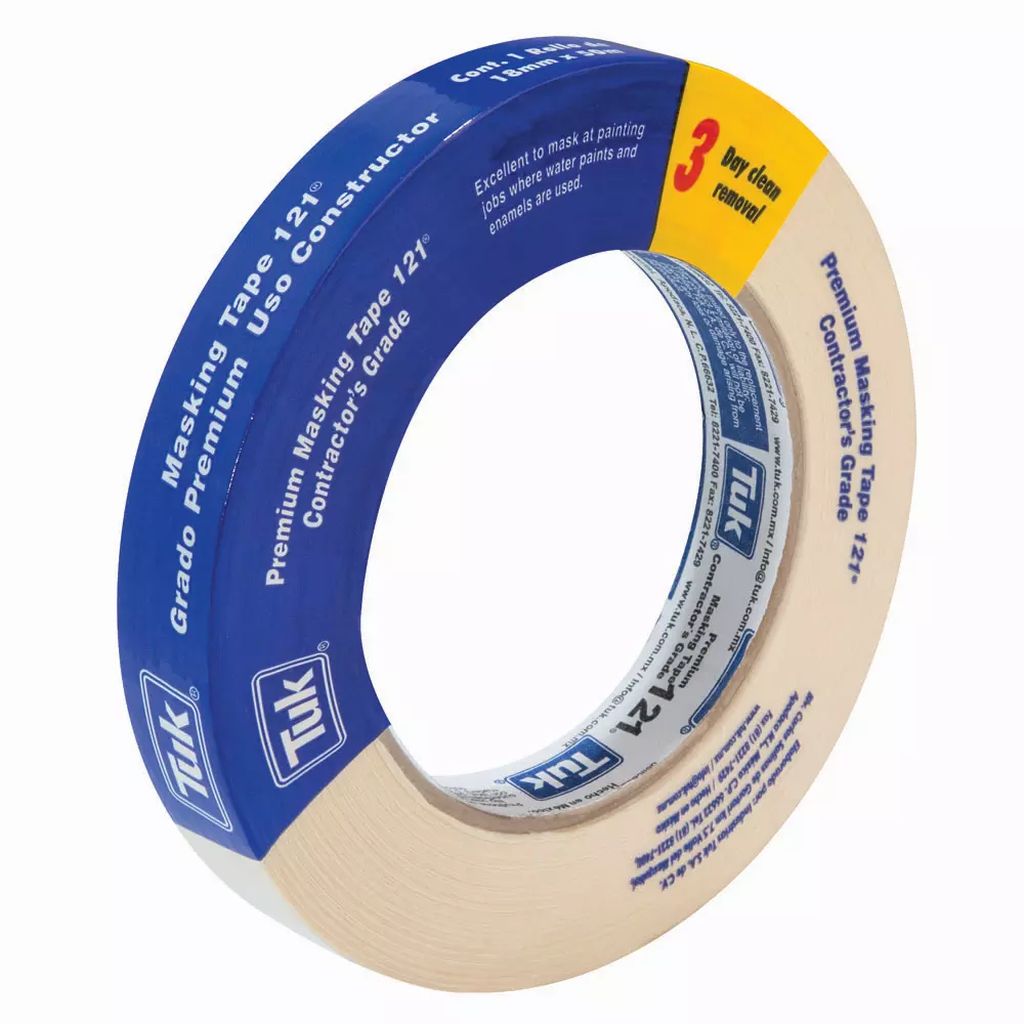 CINTA MASKING 18X50 PREMIUM AMBIENTE 121, TUK
