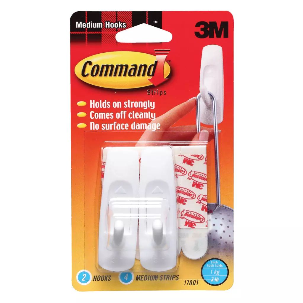 GANCHO MULTIUSOS MEDIANO 2 PZAS  4 CINTAS, 3M