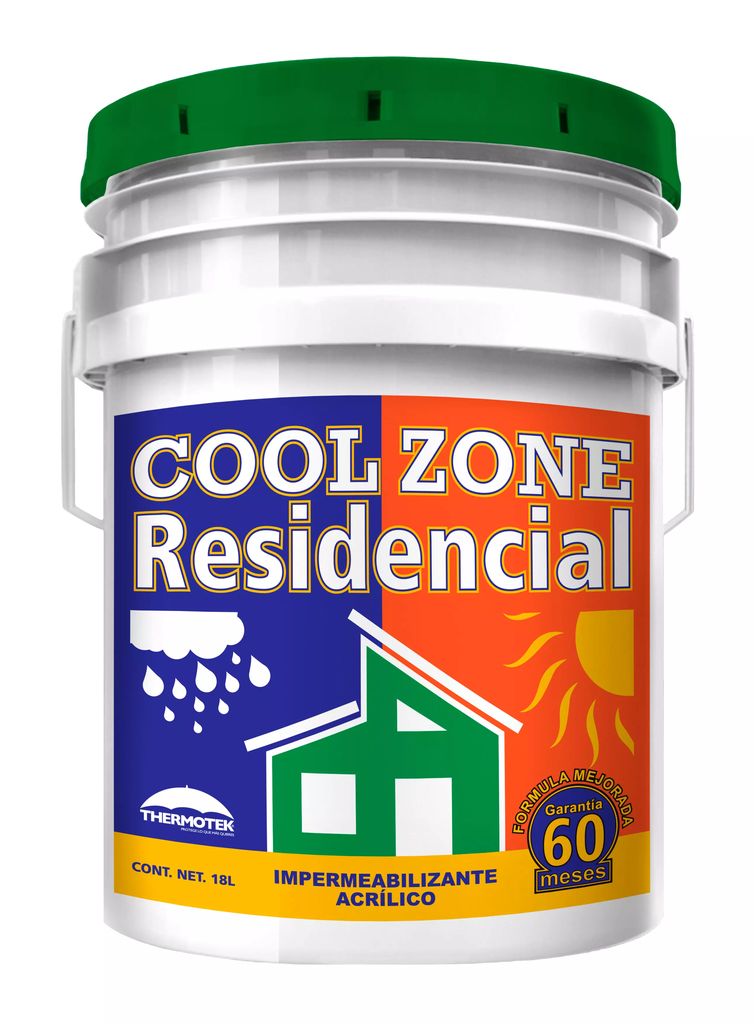 IMPERMEABILIZANTE FIBRATADO 5 AÑOS 18 LT ROJO COOL ZONE RESIDENCIAL, THERMOTEK