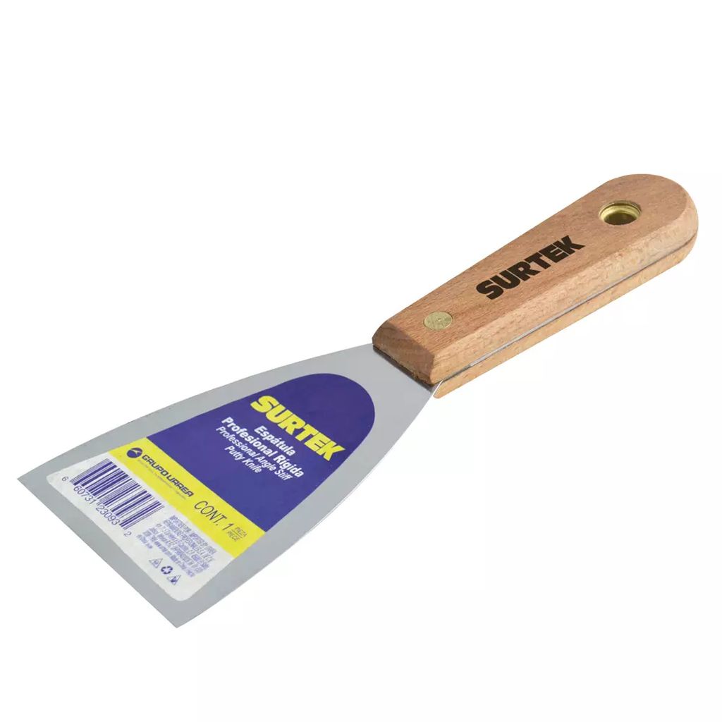 ESPATULA RIGIDA 1 MANGO DE MADERA, SURTEK