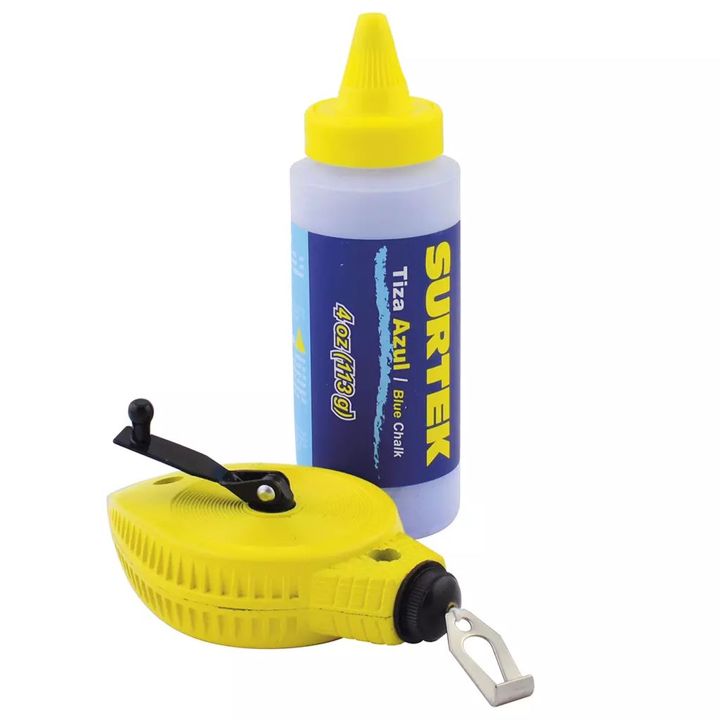 TIRALINEAS METALICO 100 FT Y TIZA 4 OZ AZUL, SURTEK