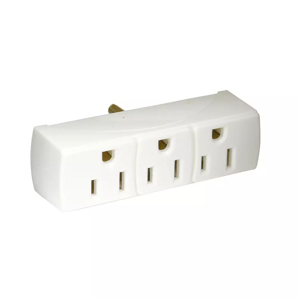 MULTICONTACTO ELECTRICO 127V 3 ENTRADAS ATERRIZADAS BARRA (BLANCO), SURTEK