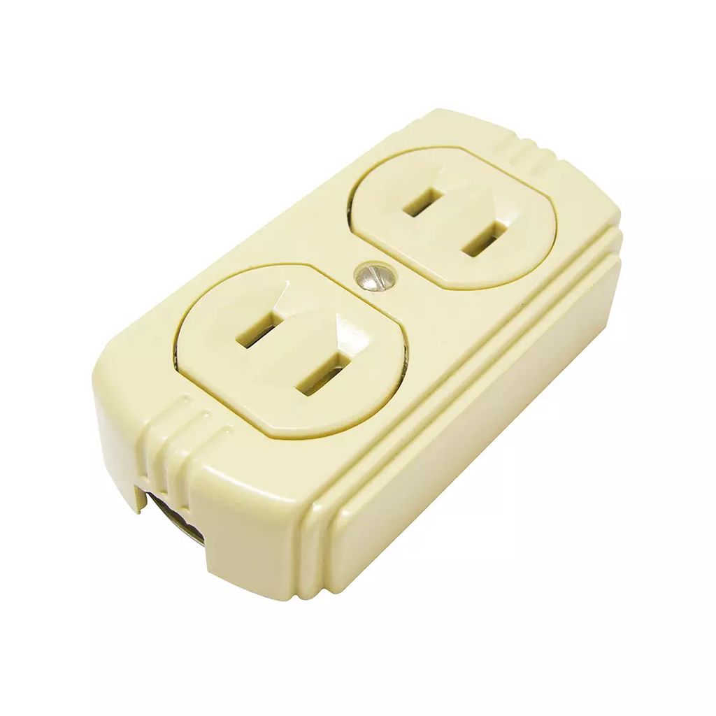 CONTACTO ELECTRICO DOBLE BAQUELITA POLARIZADO MARFIL SUPERFICIE, SURTEK