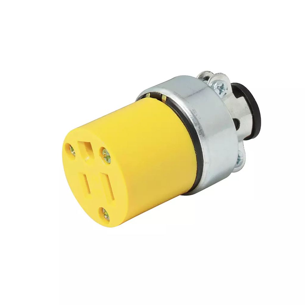 CONTACTO ELECTRICO SENCILLO PLASTICO ATERRIZADO AMARILLO C/ABRAZADERA METALICA, SURTEK
