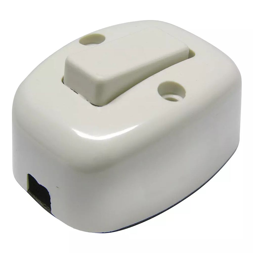 APAGADOR ELECTRICO DE SOBREPONER VISIBLE OVAL MARFIL, SURTEK