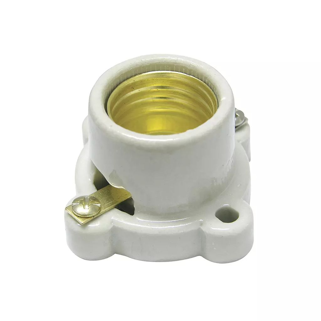 PORTA LAMPARA DE PORCELANA BASE CUADRADA, SURTEK