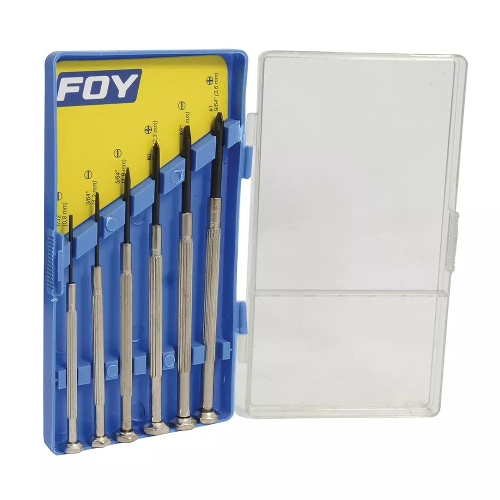 JUEGO DESARMADORES DE PRECISION (6 PZAS) PLANO Y PHILLIPS, FOY