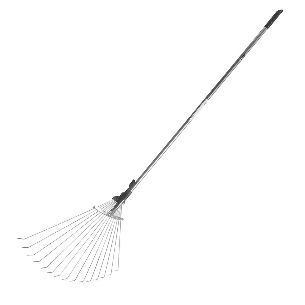ESCOBA PARA JARDIN METALICA 15 DIENTES MANGO MADERA DIENTES REDONDOS, FOY