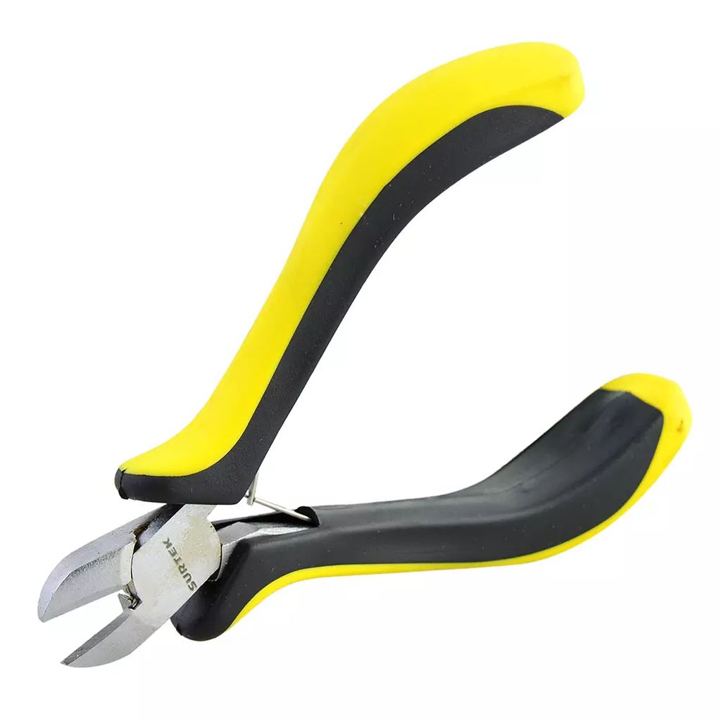 PINZA PARA ELECTRONICA 4.5/16" CORTE DIAGONAL AL RAS C/RESORTE (MINI), SURTEK