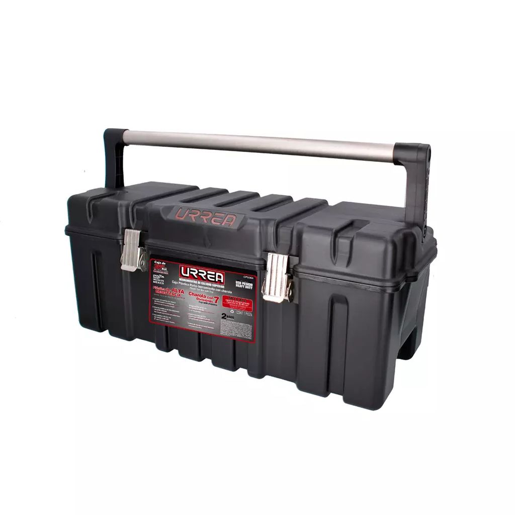 CAJA PARA HERRAMIENTA PLASTICA 26" CON BROCHES METALICOS Y CHAROLA, URREA