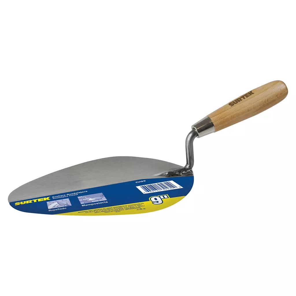 CUCHARA PARA ALBAÑIL 9" MANGO DE MADERA GUADALAJARA, SURTEK