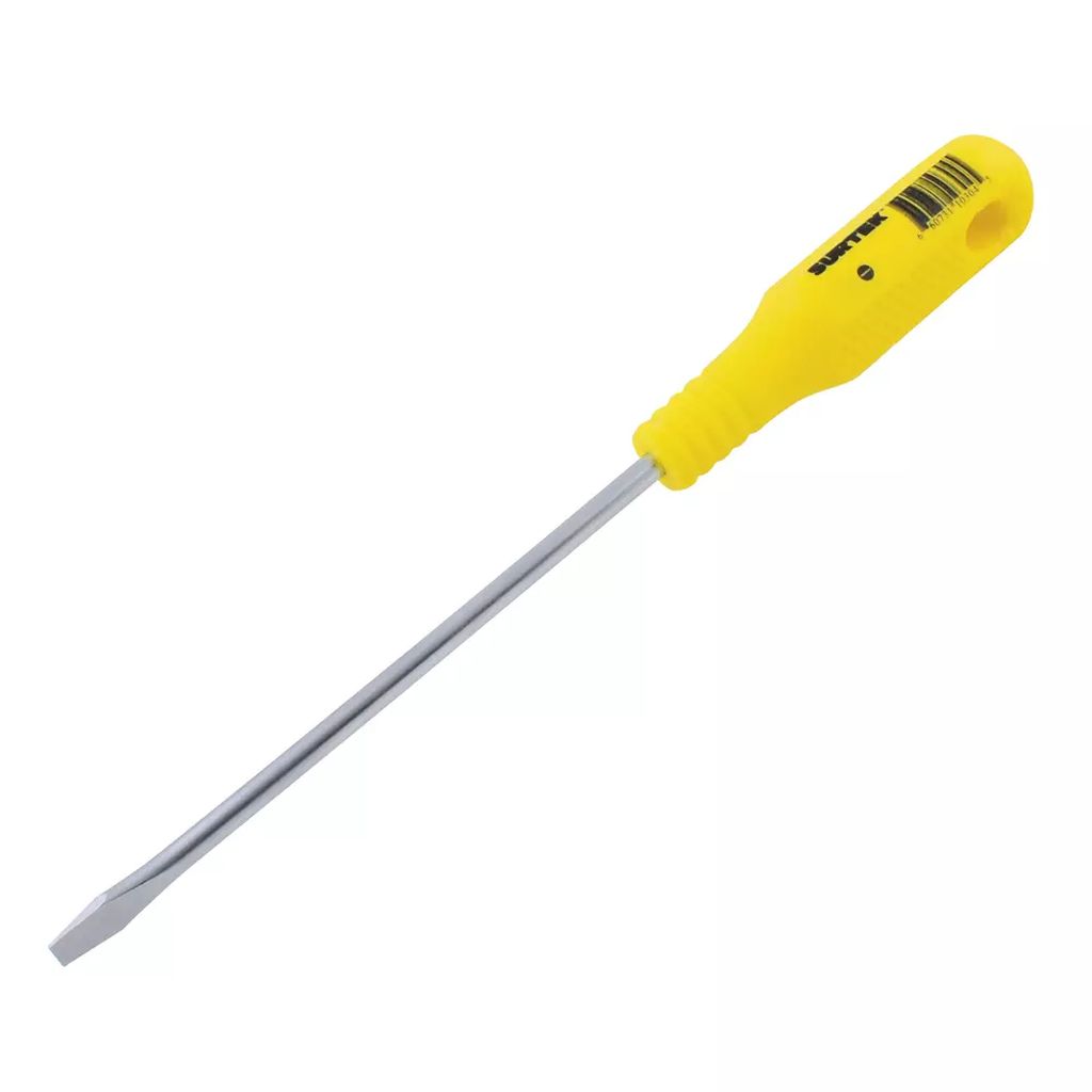 DESARMADOR PLANO 3/16"X4" (AMARILLO) (BARRA REDONDA), SURTEK