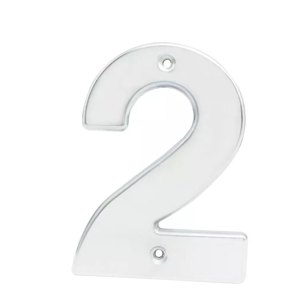 NUMERO DE FACHADA Nº 2 BOLD 4" CROMO SATINADO, LOCK