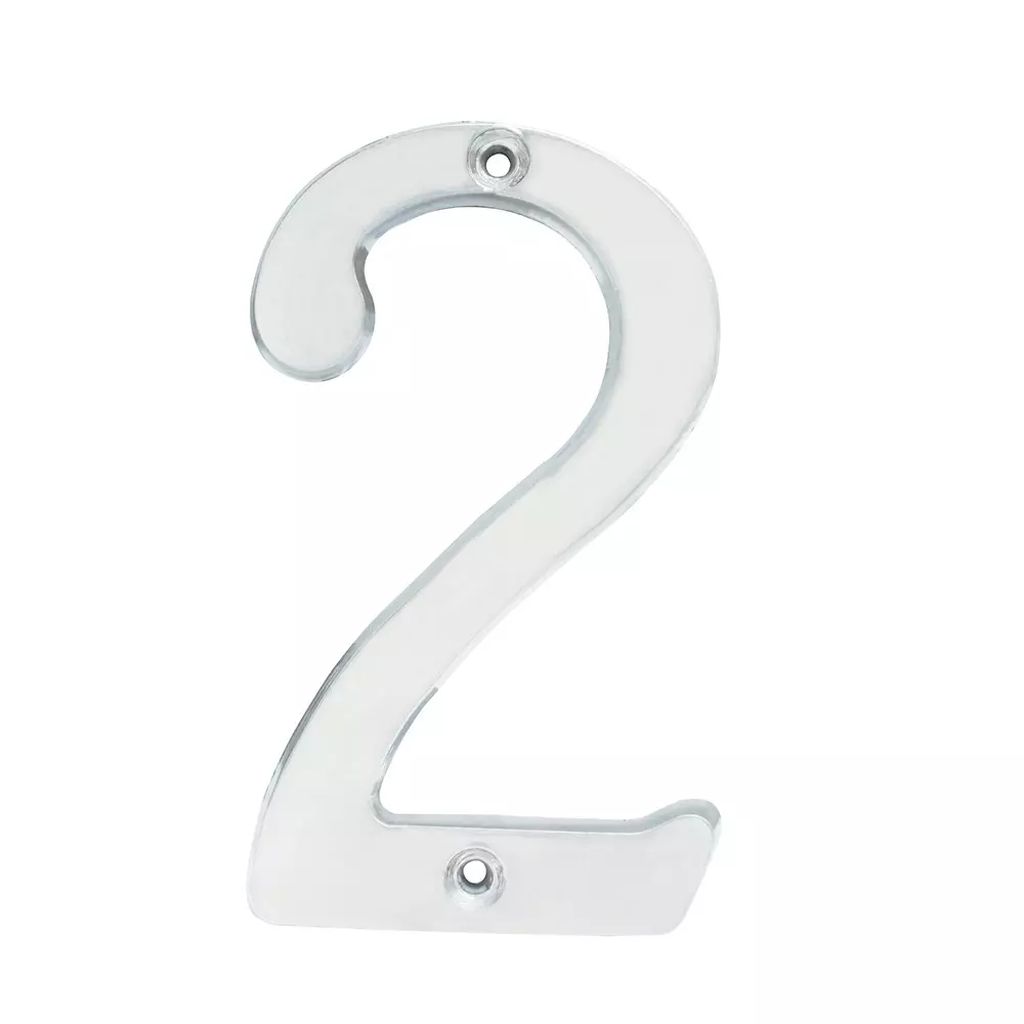 NUMERO DE FACHADA Nº 2 CROMO SATINADO, LOCK