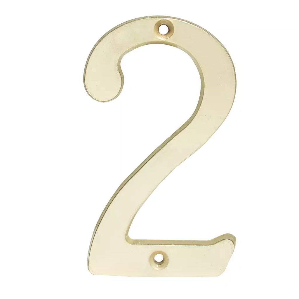NUMERO DE FACHADA Nº 2 LATON BRILLANTE, LOCK