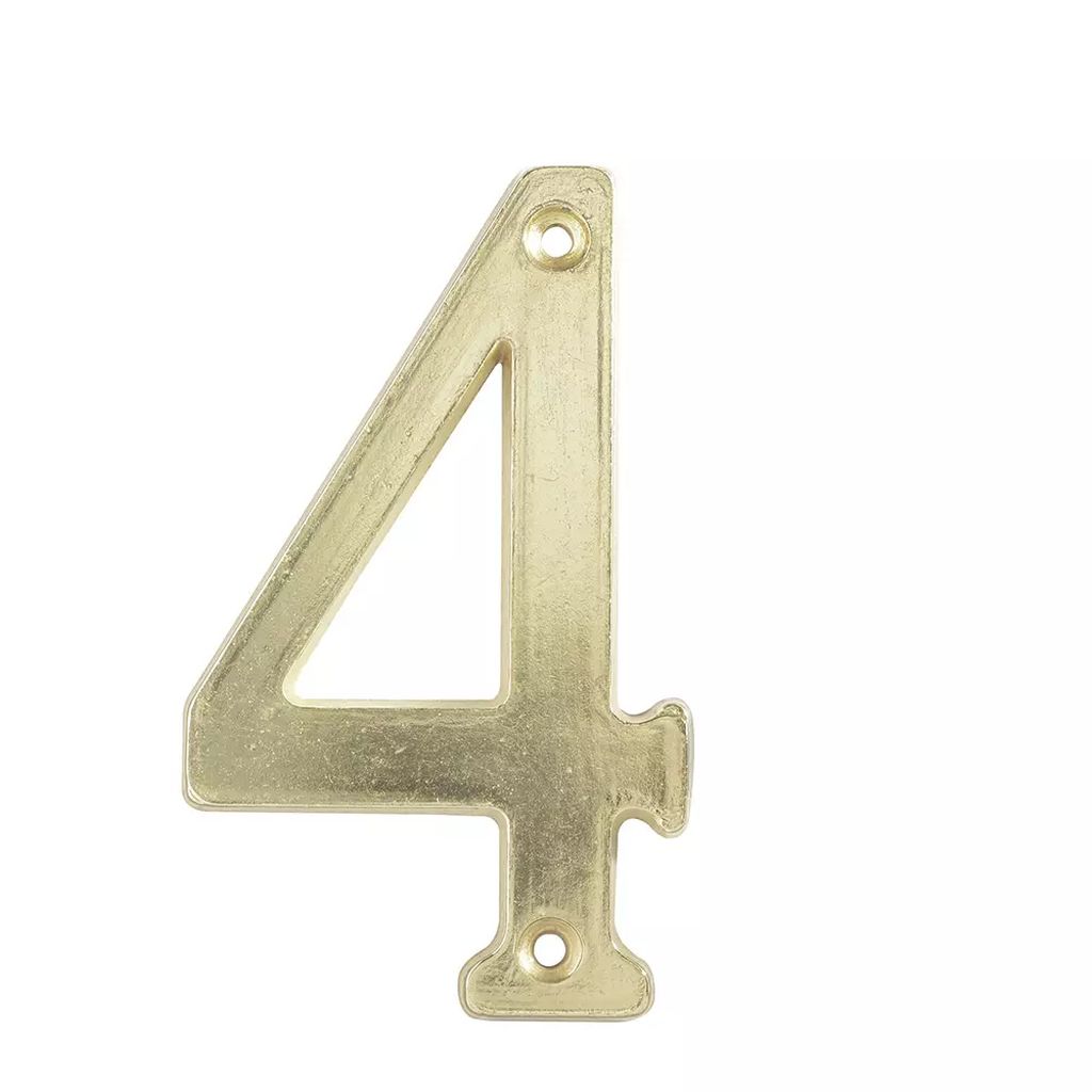 NUMERO DE FACHADA Nº 4 LATON BRILLANTE, LOCK