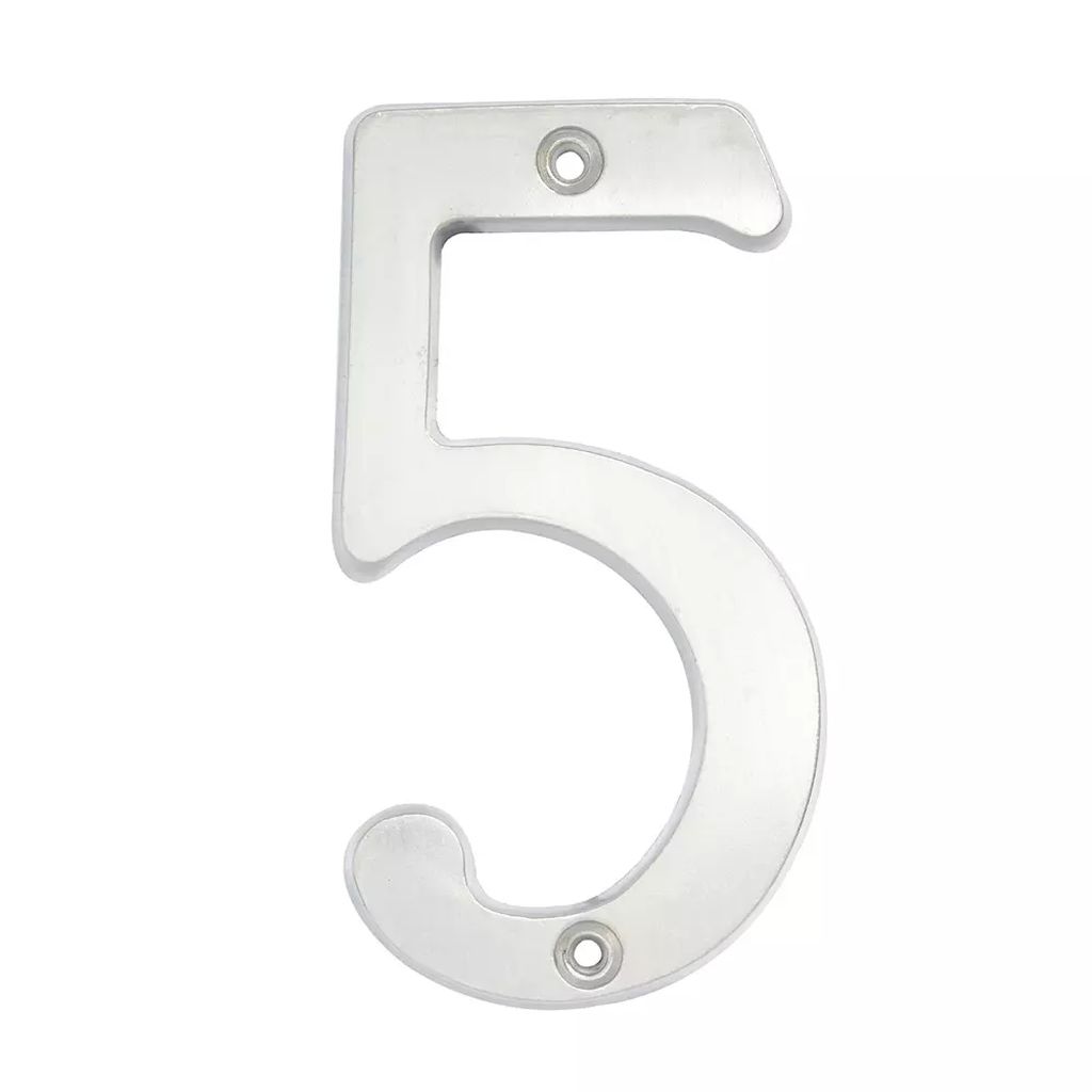 NUMERO DE FACHADA Nº 5 CROMO SATINADO, LOCK
