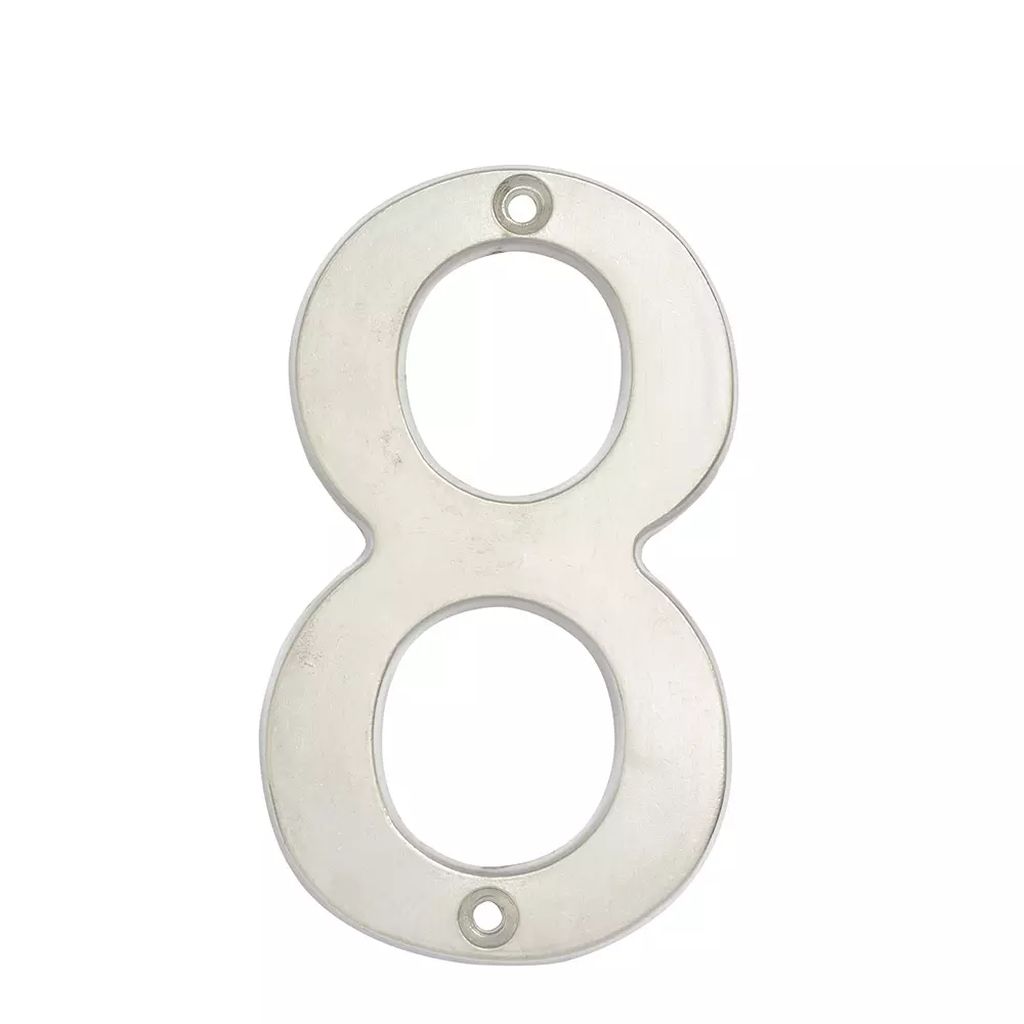 NUMERO DE FACHADA Nº 8 CROMO SATINADO, LOCK