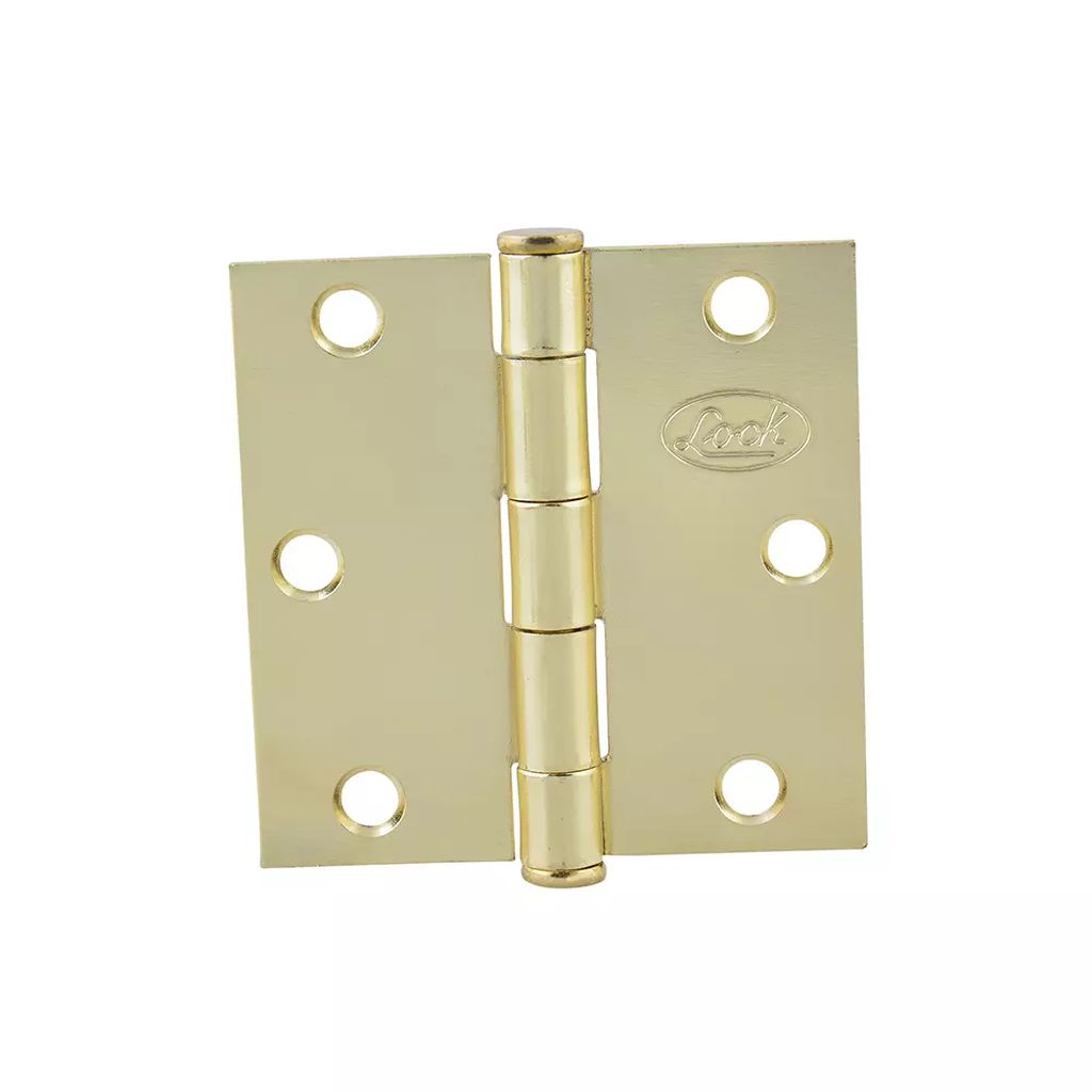 BISAGRA LIGERA CUADRADA 2" (48MM) LATON BRILLANTE CON TORNILLOS, LOCK