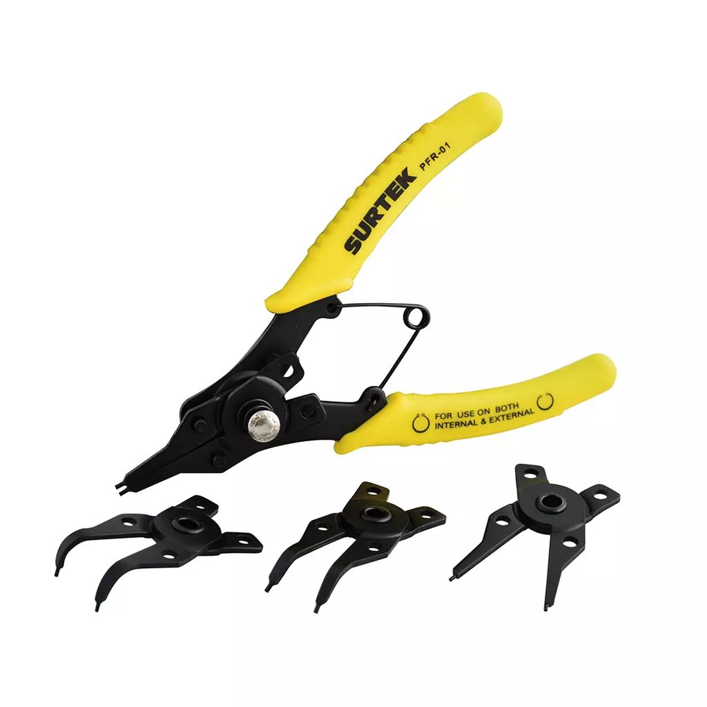 PINZA PARA ANILLOS DE RETENCION Y PUNTAS INTERCAMBIABLES (4 CABEZAS), SURTEK