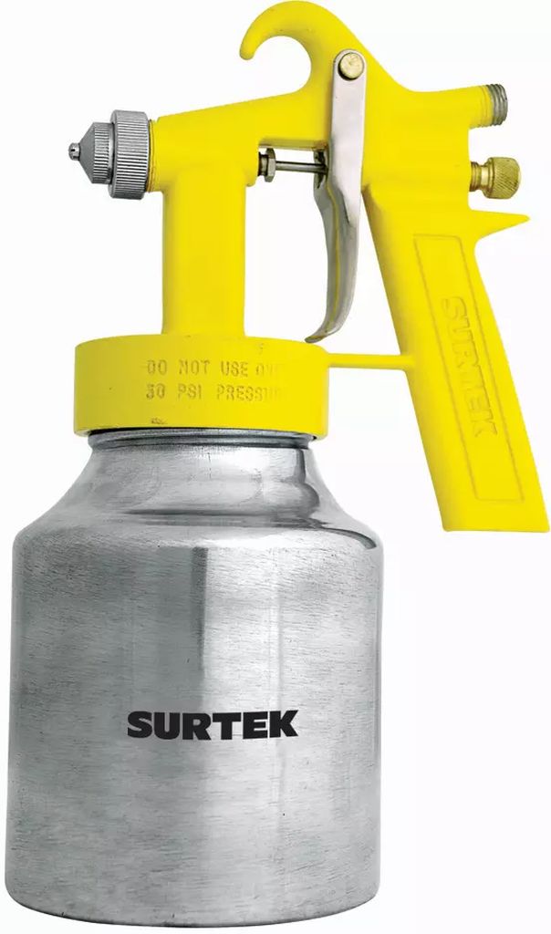 PISTOLA PARA PINTAR DE BAJA PRESION 1 LT 1/4" NPT VASO DE ALUMINIO BOQUILLA 1.3 MM 45 PSI, SURTEK