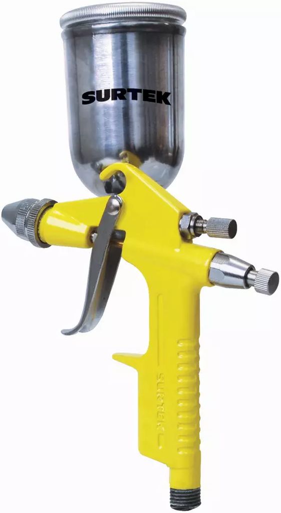 PISTOLA PARA PINTAR DE GRAVEDAD VASO ALUMINIO GIRATORIO 125 ML BOQUILLA 7 SCFM 50 PSI, SURTEK