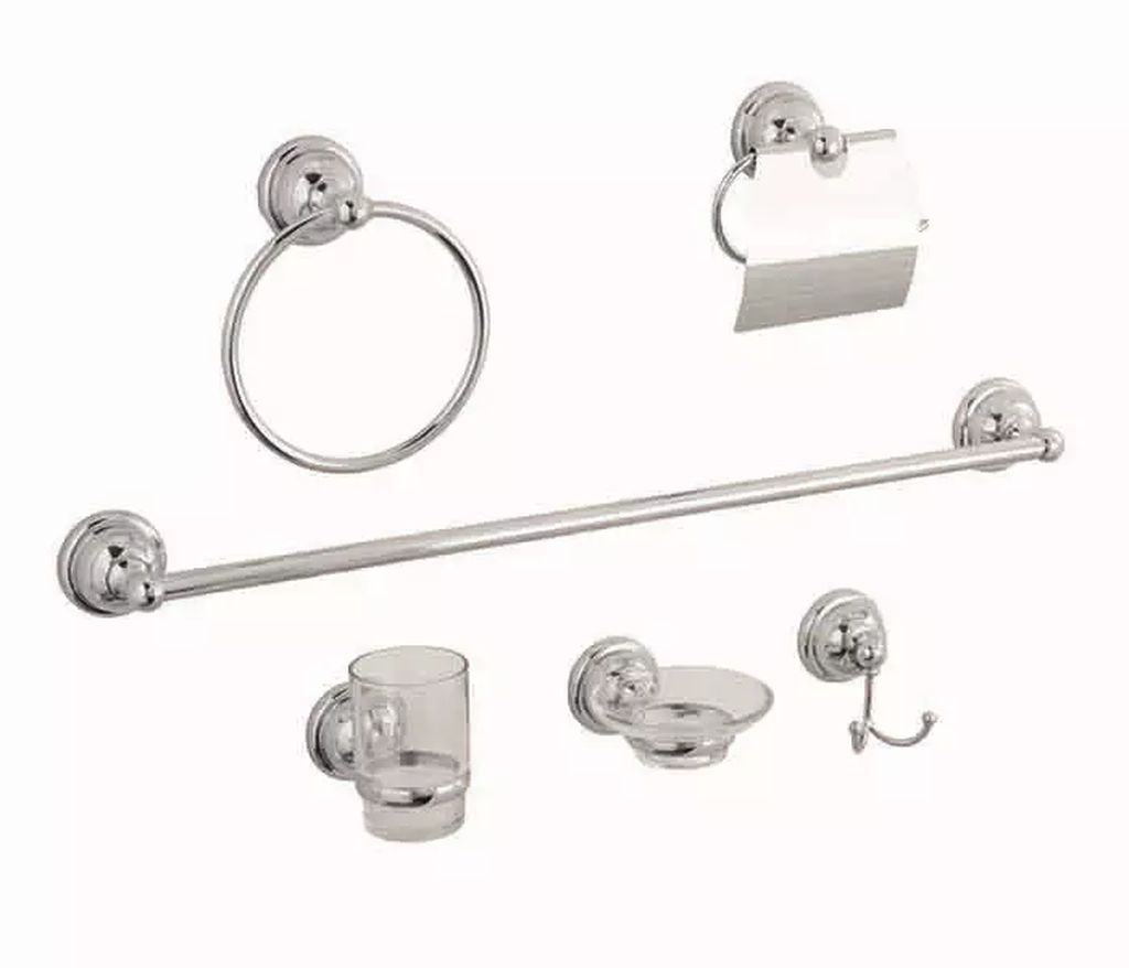 JUEGO DE ACCS. PARA BAÑO (6PZAS) CROMO U3 2600