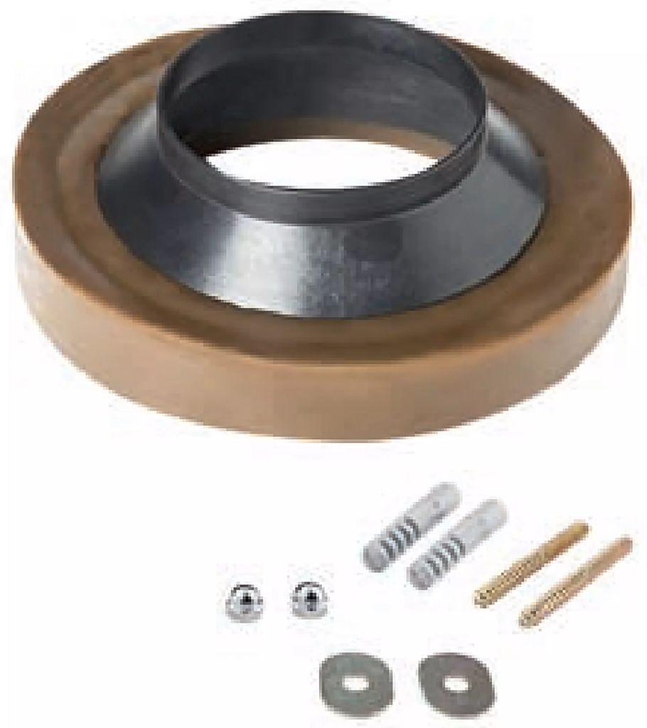 ANILLO DE CERA PARA SANITARIO CON GUIA ANTI HONGOS SELLO HERMETICO CON PIJAS, URREA PLOMERIA