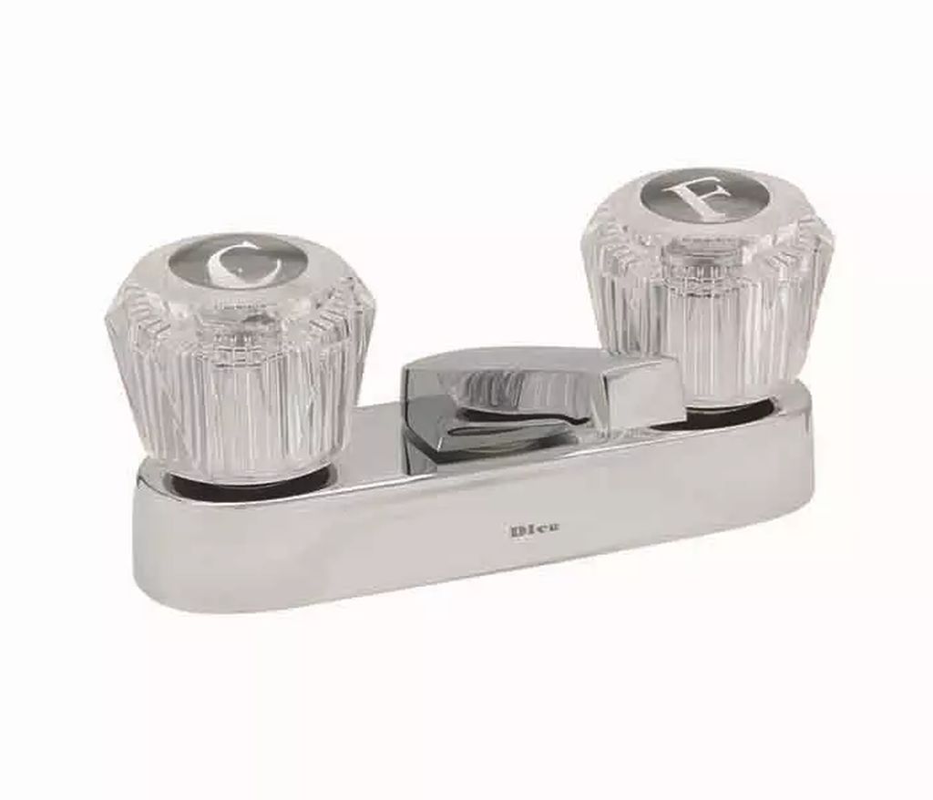 MEZCLADORA P/LAVABO 4" (CUBIERTA,MANERALES ACRILICO/CROMO,CARTUCHO CERAMICO), DICA